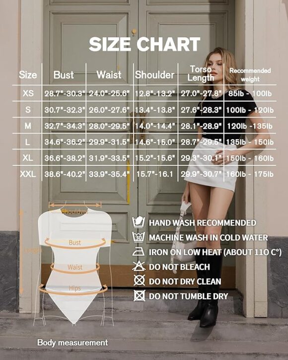 bodysuit size chart