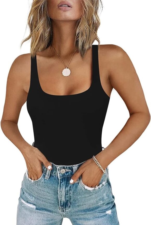 Square Neck Sleeveless Bodysuit